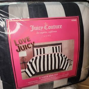 Juicy Couture 8 Piece King Size Designer Bed Set  Fabric new